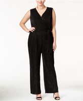 Thumbnail for your product : NY Collection Plus Size Surplice Wide-Leg Jumpsuit