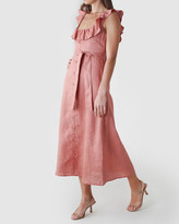 Thumbnail for your product : Amelius Women's Red Midi Dresses - Bohdi Linen Midi Dress