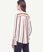 Thumbnail for your product : Ann Taylor Petite Stripe Pleated Cuff Blouse