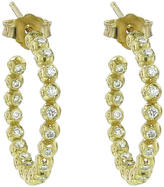 Thumbnail for your product : Jennifer Meyer Small Bead Hoops with Diamonds - Yellow Gold Earrings
