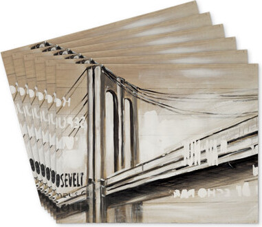 East Urban Home City Bridge Polyester Andaluss Set of 6 | Home Decor