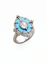 Thumbnail for your product : Judith Ripka Oasis Turquoise, White Sapphire, Crystal & Sterling Silver Oval Cocktail Ring