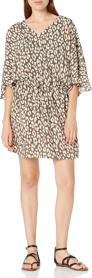 Seafolly Womens Short Printed Kaftan Swimsuit Cover Up Dress