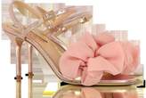 Thumbnail for your product : Charlotte Olympia Reia Rose Gold Metallic Leather and Pink Organza Heel Sandals