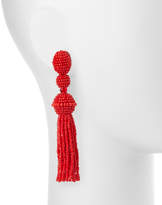 Thumbnail for your product : Oscar de la Renta Long Beaded Tassel Clip-On Earrings