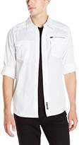 Thumbnail for your product : Southpole Men's Long Solid Woven with Roll up Sleeves