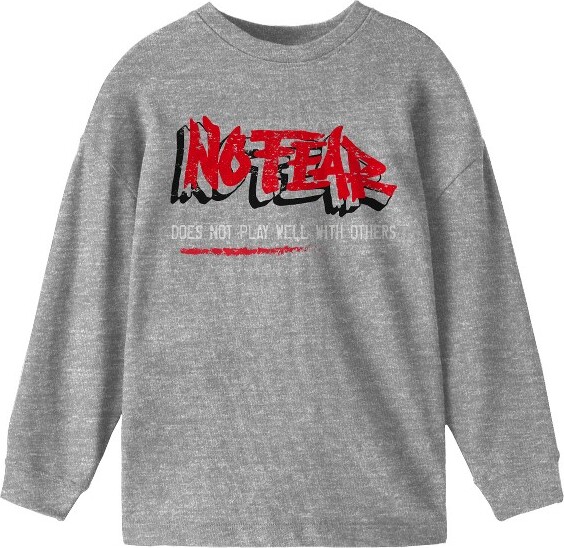 No Fear NoFearLogoCrewNeckLongSleeveYouthAthleticHeatherTee-Small