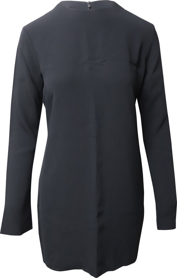 Helmut Lang Long Sleeve Mini Dress in Black Viscose