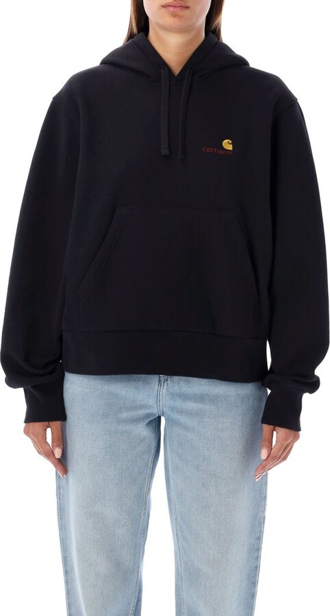 Carhartt Work In Progress Logo Embroidered Drawstring Hoodie