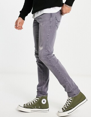 Jack and Jones Men's Gray Slim Jeans | ShopStyle