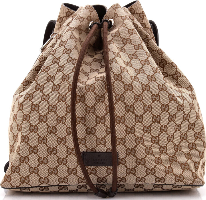 GUCCI Drawstring Backpack GG Canvas Medium