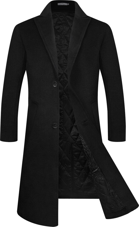 APTRO Mens Wool Coats Long Coats Thick Winter Jacket Elegant Outwear 80