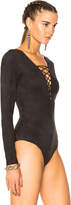 Thumbnail for your product : Alexander Wang T by Suede Lace Up Bodysuit