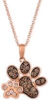 Thumbnail for your product : LeVian Nude & Chocolate Diamond Paw Prints 20" Pendant Necklace (3/8 ct. t.w.) in 14k Rose Gold
