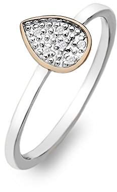 Hot Diamonds Stargazer Teardrop Ring - Rose Gold Plated Accents - Size N