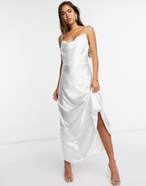 Thumbnail for your product : ASOS DESIGN satin maxi dress with strap back detail