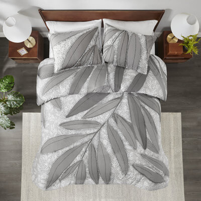 Intelligent Design Adrian Cotton Printed Botanical Duvet Cover Set