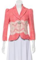 Thumbnail for your product : Robert Rodriguez Lace-Trimmed Tweed Blazer