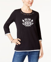 Thumbnail for your product : Alfred Dunner Easy Going Embellished Layered-Look Top