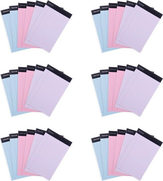 Mintra MintraOfficeLegalPads(xBasic,8.5inx11in,Narrow(Pastel),36pk(6-6pks))