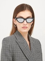 Thumbnail for your product : Celine Mirrored Cat-eye Acetate Sunglasses - Black