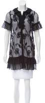 Thumbnail for your product : Anna Sui Ruffle-Trimmed Mesh Tunic