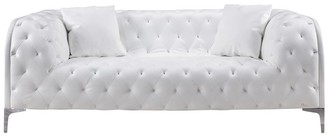 American Eagle White Faux Leather Loveseat