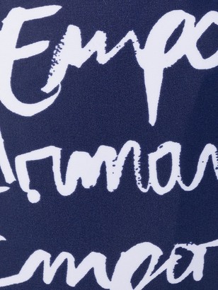 Emporio Armani Hand Written Logo-Print Underwired Bikini