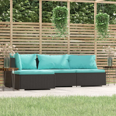 Wolther 27.6" Wide Rectangle Patio Sectional Set with Cushions