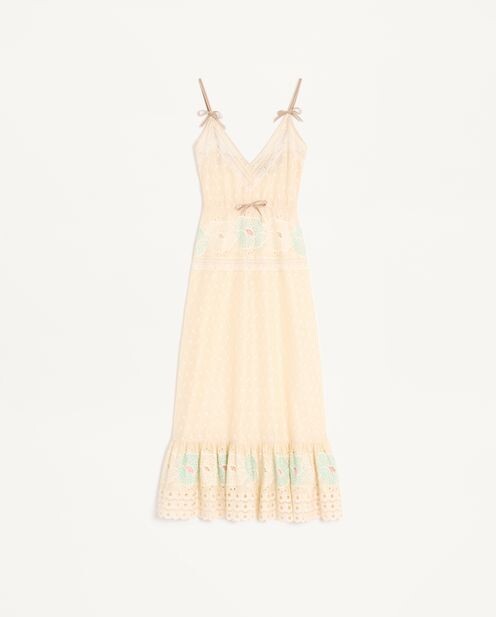 Valentino Sangallo Midi Dress with Fleur A Jours Fiori