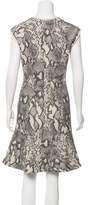 Thumbnail for your product : Yigal Azrouel Animal Print Leather-Trimmed Dress