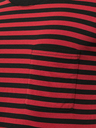 Attachment striped pocket T-shirt
