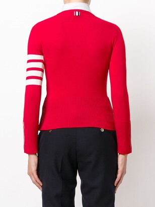Thom Browne Classic crew neck Pullover Cashmere with 4-Bar Sleeve Stripe