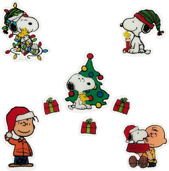 Northlight 8Piece Peanuts Snoopy and Charlie Brown Christmas Window