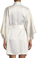 Thumbnail for your product : Josie Natori Camilla Lace-Trim Silk Kimono Robe