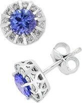 Thumbnail for your product : Effy Tanzanite (9/10 ct. t.w.) & Diamond (1/3 ct. t.w.) Stud Earrings in 14k White Gold (Also available in Ruby, Emerald & Sapphire) - Sapphire/k Whit