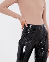 Thumbnail for your product : In The Style x Lorna Luxe vinyl legging in black