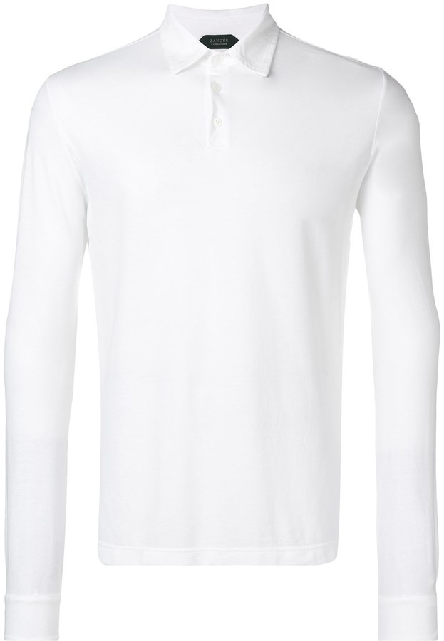 White Polo Long Sleeve For Men | Shop the world's largest collection of  fashion | ShopStyle