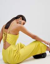 Thumbnail for your product : Fashion Union Cami Jumpsuit With Tie Back In Satin
