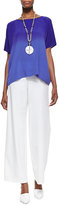 Thumbnail for your product : Eileen Fisher Washable Wide-Leg Crepe Pants, White