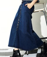 Thumbnail for your product : ChicNova Punk Style Single-breasted Long Denim Skirt