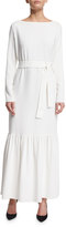 Thumbnail for your product : The Row Lulchin Long-Sleeve Belted Maxi Dress, Ivory