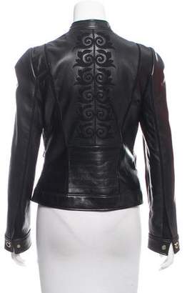 Versace Leather Zip-Up Jacket w/ Tags
