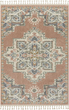 Southwestern Medallion Area Rug Fringe Carpet