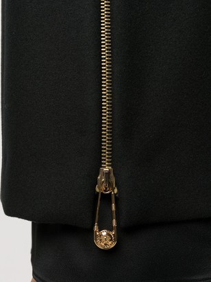 Versace Zip Accent Mid-Length Coat
