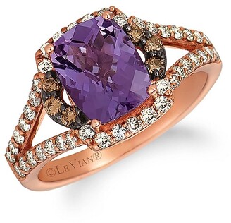 LeVian 14K Strawberry Gold®, Grape AmethystTM, Chocolate Diamond® Nude DiamondTM Ring