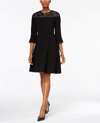 Charter Club Lace-Yoke Fit & Flare Dress, Created for Macy's
