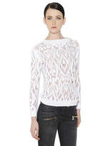 Thumbnail for your product : Balmain Destroyed Cotton Knit Sweater