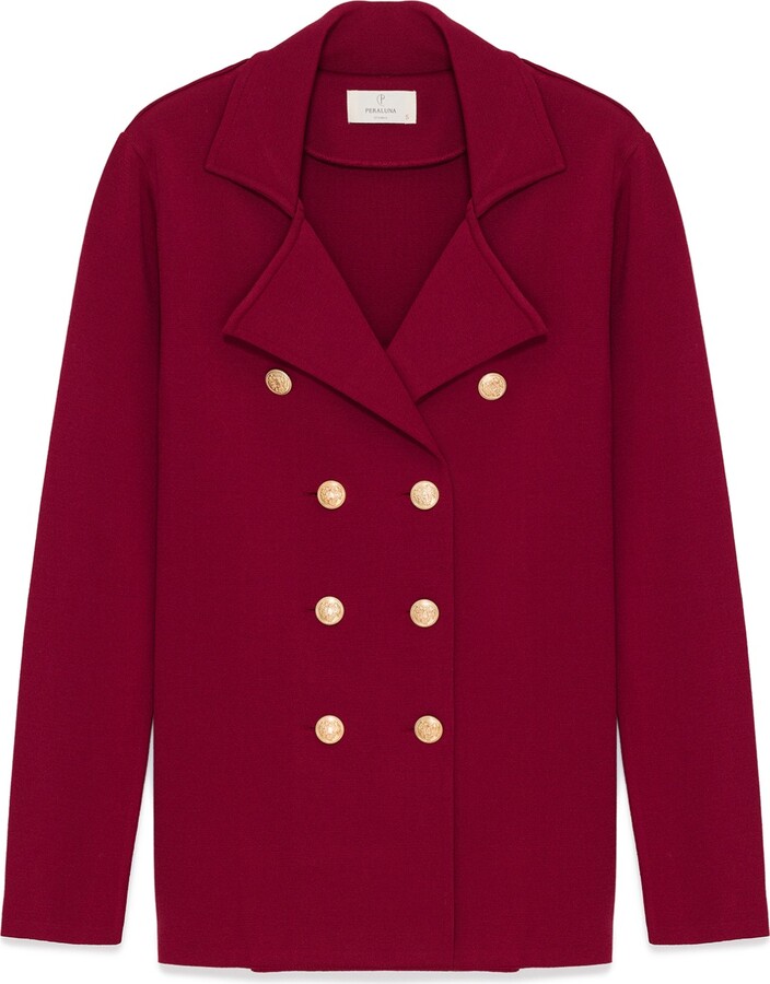 Peraluna Red Katherine Blazer Jacket In Burgundy