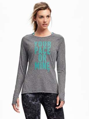 Old Navy Go-Dry Performance Graphic Long Sleeve Top For Women
